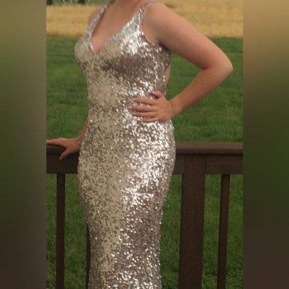 Primavera rose gold sequined prom gown - Picture 8 of 8